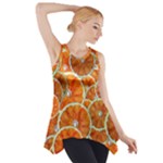 Oranges Patterns Tropical Fruits, Citrus Fruits Side Drop Tank Tunic