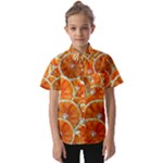 Oranges Patterns Tropical Fruits, Citrus Fruits Kids  Short Sleeve Shirt