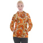 Oranges Patterns Tropical Fruits, Citrus Fruits Women s Hooded Pullover