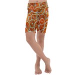 Oranges Patterns Tropical Fruits, Citrus Fruits Kids  Lightweight Velour Cropped Yoga Leggings