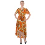 Oranges Patterns Tropical Fruits, Citrus Fruits Front Wrap High Low Dress