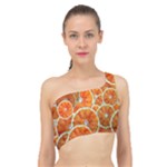 Oranges Patterns Tropical Fruits, Citrus Fruits Spliced Up Bikini Top 