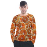 Oranges Patterns Tropical Fruits, Citrus Fruits Men s Long Sleeve Raglan T-Shirt