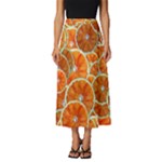 Oranges Patterns Tropical Fruits, Citrus Fruits Classic Midi Chiffon Skirt