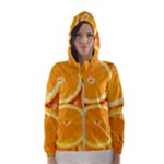 Oranges Textures, Close-up, Tropical Fruits, Citrus Fruits, Fruits Women s Hooded Windbreaker