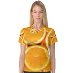 Oranges Textures, Close-up, Tropical Fruits, Citrus Fruits, Fruits V-Neck Sport Mesh T-Shirt