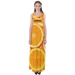 Oranges Textures, Close-up, Tropical Fruits, Citrus Fruits, Fruits Empire Waist Maxi Dress