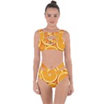 Oranges Textures, Close-up, Tropical Fruits, Citrus Fruits, Fruits Bandaged Up Bikini Set 