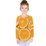 Oranges Textures, Close-up, Tropical Fruits, Citrus Fruits, Fruits Kids  Long Sleeve T-Shirt
