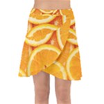 Oranges Textures, Close-up, Tropical Fruits, Citrus Fruits, Fruits Wrap Front Skirt