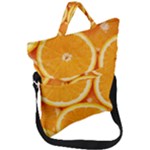 Oranges Textures, Close-up, Tropical Fruits, Citrus Fruits, Fruits Fold Over Handle Tote Bag