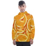 Oranges Textures, Close-up, Tropical Fruits, Citrus Fruits, Fruits Men s Front Pocket Pullover Windbreaker