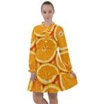 Oranges Textures, Close-up, Tropical Fruits, Citrus Fruits, Fruits All Frills Chiffon Dress