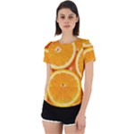 Oranges Textures, Close-up, Tropical Fruits, Citrus Fruits, Fruits Back Cut Out Sport T-Shirt