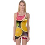 Oranges, Grapefruits, Lemons, Limes, Fruits One Piece Boyleg Swimsuit