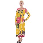 Oranges, Grapefruits, Lemons, Limes, Fruits Velvet Maxi Wrap Dress