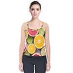 Oranges, Grapefruits, Lemons, Limes, Fruits Velvet Spaghetti Strap Top