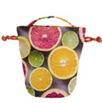 Oranges, Grapefruits, Lemons, Limes, Fruits Drawstring Bucket Bag