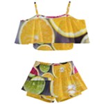 Oranges, Grapefruits, Lemons, Limes, Fruits Kids  Off Shoulder Skirt Bikini