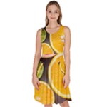 Oranges, Grapefruits, Lemons, Limes, Fruits Knee Length Skater Dress With Pockets