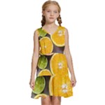 Oranges, Grapefruits, Lemons, Limes, Fruits Kids  Sleeveless Tiered Mini Dress