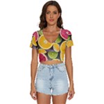 Oranges, Grapefruits, Lemons, Limes, Fruits V-Neck Crop Top