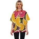 Oranges, Grapefruits, Lemons, Limes, Fruits Women s Batwing Button Up Shirt