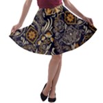 Paisley Texture, Floral Ornament Texture A-line Skater Skirt