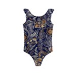 Paisley Texture, Floral Ornament Texture Kids  Frill Swimsuit