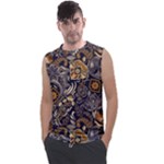 Paisley Texture, Floral Ornament Texture Men s Regular Tank Top