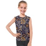 Paisley Texture, Floral Ornament Texture Kids  Mesh Tank Top