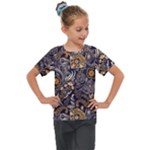 Paisley Texture, Floral Ornament Texture Kids  Mesh Piece T-Shirt