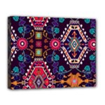 Pattern, Ornament, Motif, Colorful Canvas 14  x 11  (Stretched)