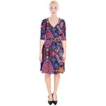 Pattern, Ornament, Motif, Colorful Wrap Up Cocktail Dress