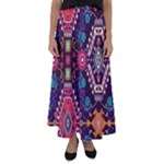 Pattern, Ornament, Motif, Colorful Flared Maxi Skirt