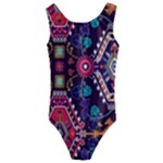 Pattern, Ornament, Motif, Colorful Kids  Cut-Out Back One Piece Swimsuit