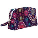 Pattern, Ornament, Motif, Colorful Wristlet Pouch Bag (Large)