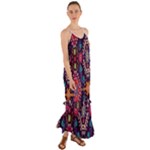 Pattern, Ornament, Motif, Colorful Cami Maxi Ruffle Chiffon Dress