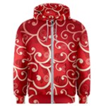 Patterns, Corazones, Texture, Red, Men s Zipper Hoodie