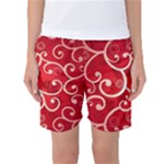 Patterns, Corazones, Texture, Red, Women s Basketball Shorts