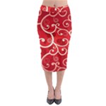 Patterns, Corazones, Texture, Red, Midi Pencil Skirt