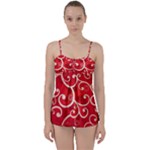 Patterns, Corazones, Texture, Red, Babydoll Tankini Set