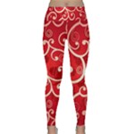 Patterns, Corazones, Texture, Red, Lightweight Velour Classic Yoga Leggings