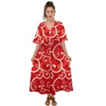 Patterns, Corazones, Texture, Red, Kimono Sleeve Boho Dress