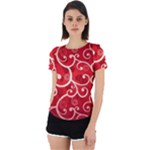 Patterns, Corazones, Texture, Red, Back Cut Out Sport T-Shirt