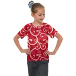 Patterns, Corazones, Texture, Red, Kids  Mesh Piece T-Shirt