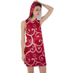 Patterns, Corazones, Texture, Red, Racer Back Hoodie Dress