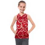 Patterns, Corazones, Texture, Red, Kids  Sleeveless Hoodie