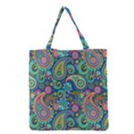 Patterns, Green Background, Texture Grocery Tote Bag