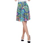 Patterns, Green Background, Texture A-Line Skirt